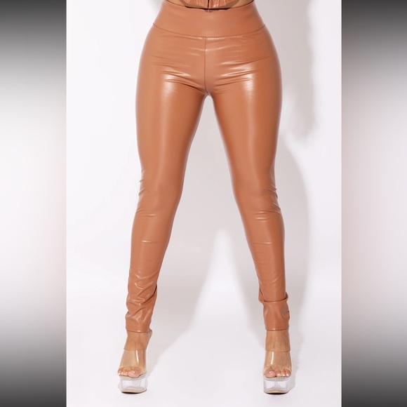 Camel Colored PU Leather 2-Piece Set - Picture 4 of 10